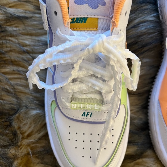 Nike Air Force 1 Shadow Platform Neon Orange and Green - Picture 4 of 8